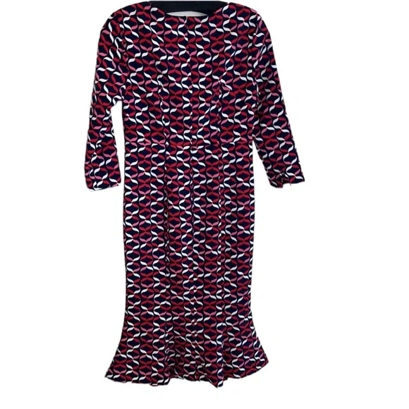 Boden Violette Dress Red Geometric Pattern Size 4 NWT - Picture 4 of 12